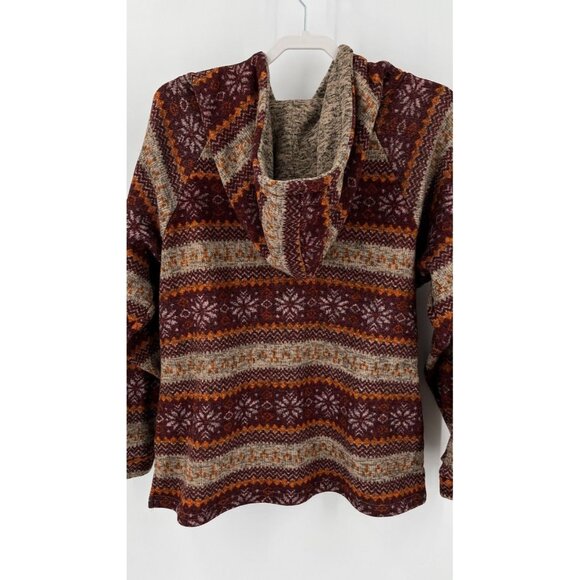 Potpourri Gift Size L Ladies Knit Sweater Hoodie Jacket Snowflake - Picture 2 of 13